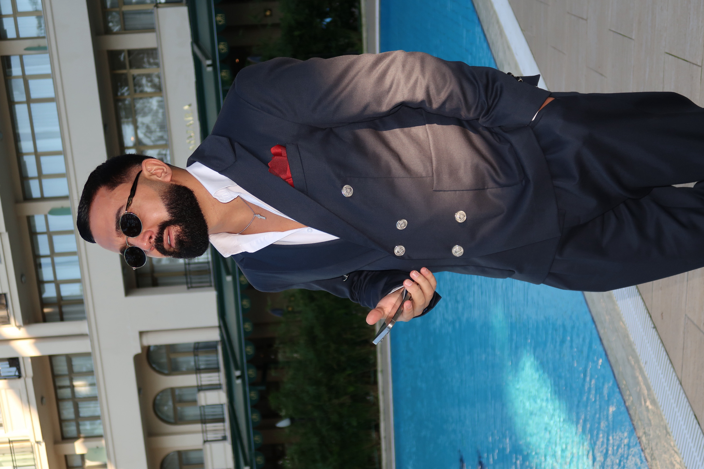 Double-Breasted Blazer — Navy